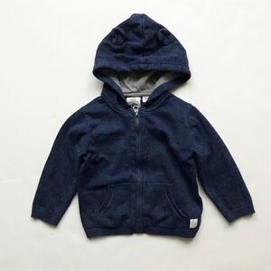 Zara navy blue light  knit vest ear zip up sweater VGUC 9-12 months